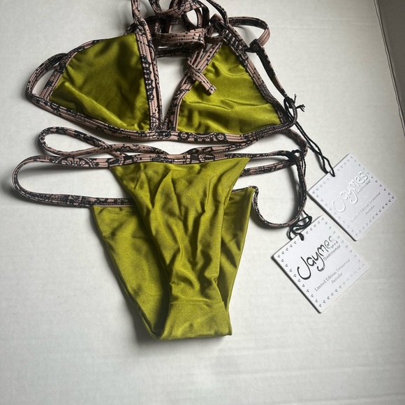 NWT - Jaymes Ltd Edition Swimwear - Green/ Brown - Size: Top 8 / Bottom 6 - Picture 3 of 3